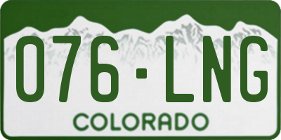 CO license plate 076LNG
