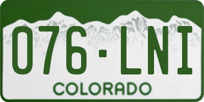 CO license plate 076LNI