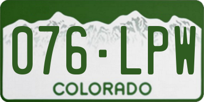 CO license plate 076LPW