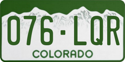 CO license plate 076LQR