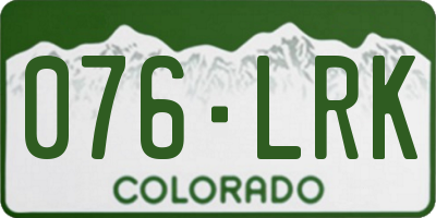 CO license plate 076LRK