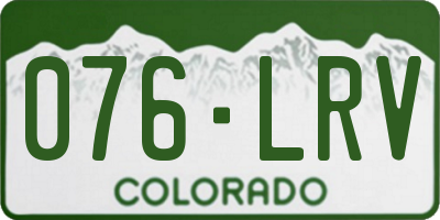 CO license plate 076LRV