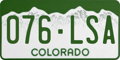 CO license plate 076LSA