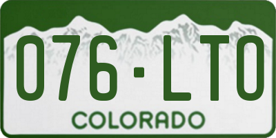 CO license plate 076LTO