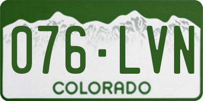 CO license plate 076LVN