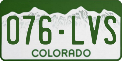 CO license plate 076LVS