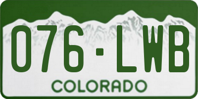 CO license plate 076LWB