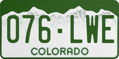 CO license plate 076LWE