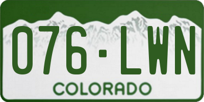 CO license plate 076LWN