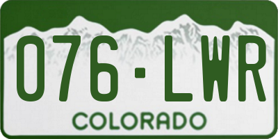 CO license plate 076LWR