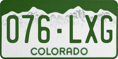CO license plate 076LXG