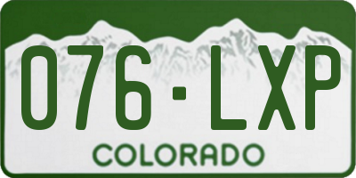 CO license plate 076LXP