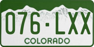 CO license plate 076LXX