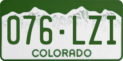 CO license plate 076LZI