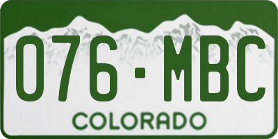 CO license plate 076MBC