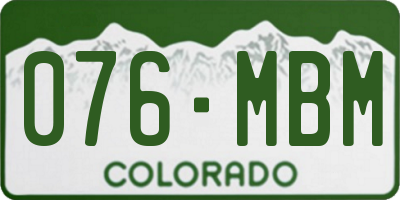 CO license plate 076MBM