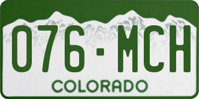 CO license plate 076MCH