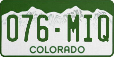 CO license plate 076MIQ