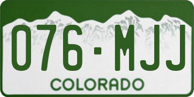 CO license plate 076MJJ
