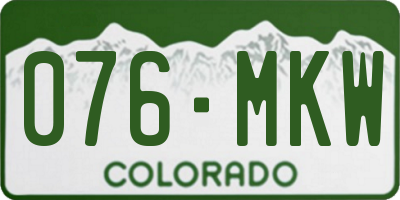 CO license plate 076MKW