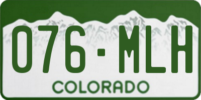 CO license plate 076MLH