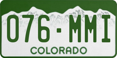 CO license plate 076MMI