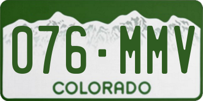 CO license plate 076MMV