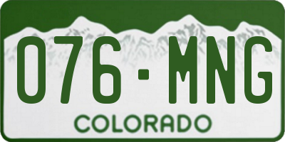 CO license plate 076MNG