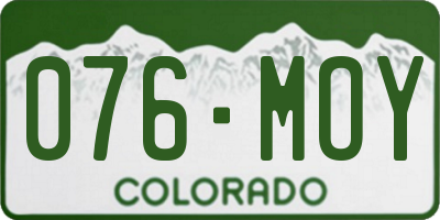 CO license plate 076MOY