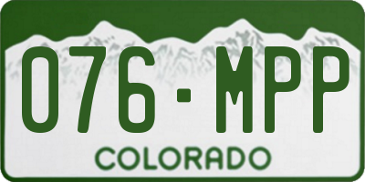 CO license plate 076MPP