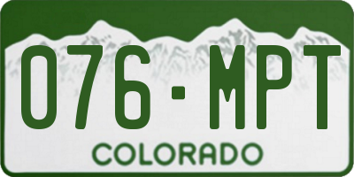 CO license plate 076MPT