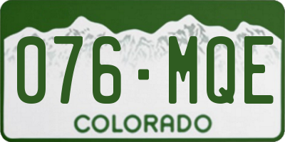 CO license plate 076MQE