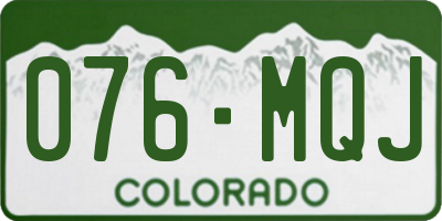 CO license plate 076MQJ