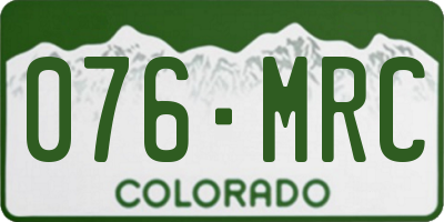 CO license plate 076MRC