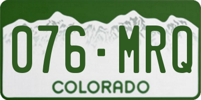 CO license plate 076MRQ