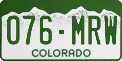 CO license plate 076MRW