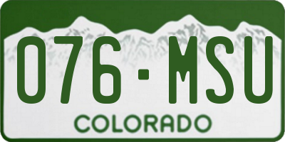 CO license plate 076MSU