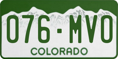 CO license plate 076MVO