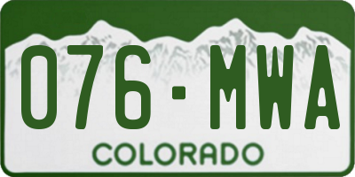 CO license plate 076MWA