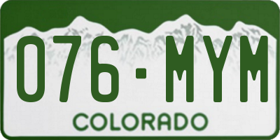 CO license plate 076MYM