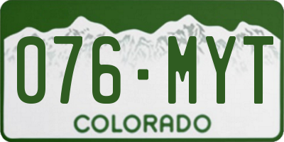 CO license plate 076MYT