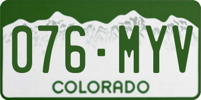 CO license plate 076MYV