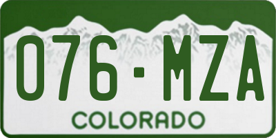 CO license plate 076MZA