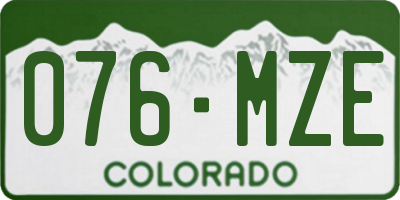 CO license plate 076MZE