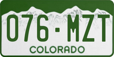 CO license plate 076MZT
