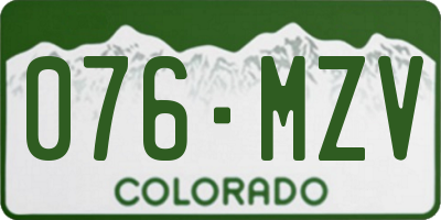CO license plate 076MZV