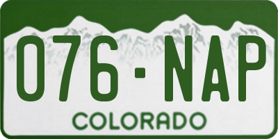 CO license plate 076NAP