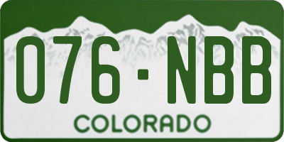 CO license plate 076NBB