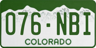 CO license plate 076NBI