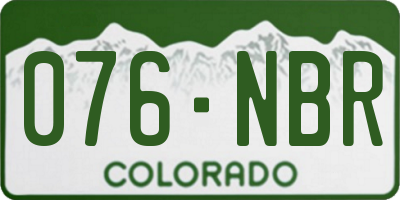 CO license plate 076NBR